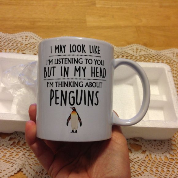 Humorous coffee cup, thinking of penguins - Picture 3 of 6